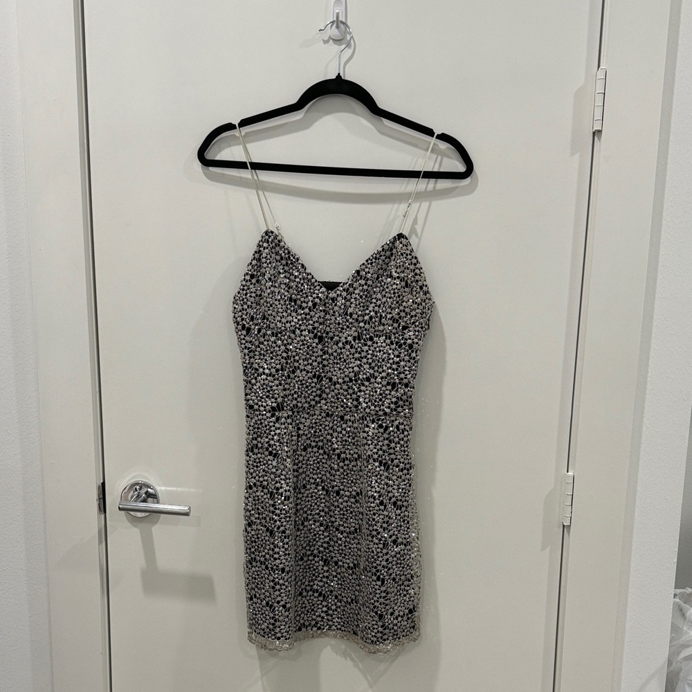 Gianni Bini Black and Silver Sequin Top